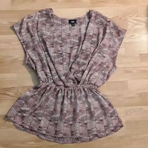Mossimo printed multicolored brown xl top